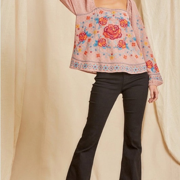 Savanna Jane Large Embroidered Floral Blouse - Pink - Picture 2 of 10